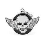 Voir l’image dans la galerie, My Family - Bronx Crâne Ailé Argent Antique - Médaille d'Identité pour Chiens