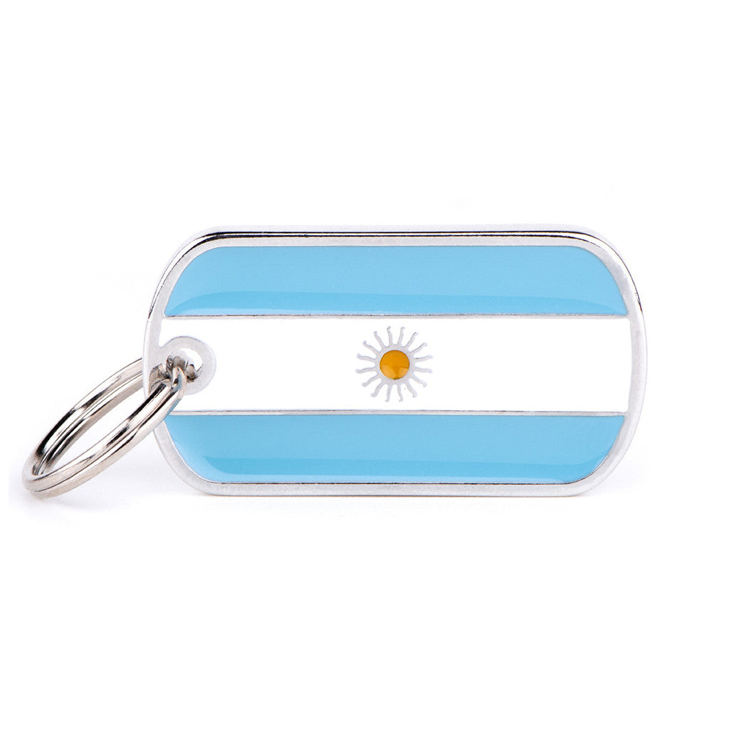 My Family - Drapeau Argentine - Médaille d'Identité pour Chiens