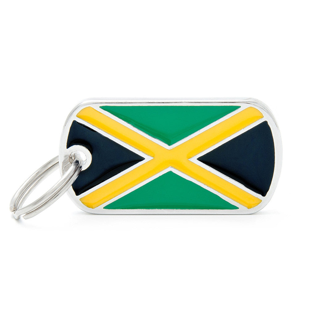 My Family - Drapeau Jamaïque - Médaille d'Identité pour Chiens