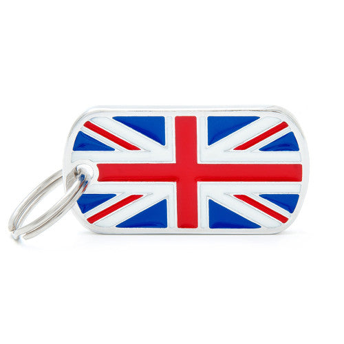 My Family - Drapeau Angleterre - Médaille d'Identité pour Chiens