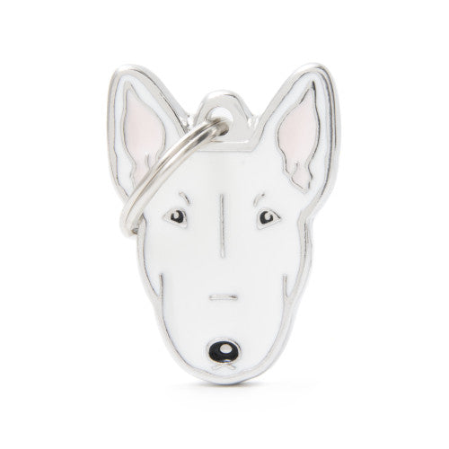 My Family - Friends Bull Terrier Noir & Blanc - Médaille d'Identité pour Chiens