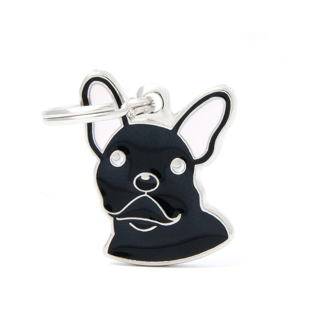 My Family - Friends Bouledogue Français Noir - Médaille d'Identité pour Chiens