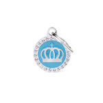 Voir l’image dans la galerie, My Family - Glam Couronne Encerclé Bleu Clair - Médaille d'Identité pour Chiens