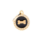 Voir l’image dans la galerie, My Family - Glam Os Encerclé Doré &amp; Noir - Médaille d'Identité pour Chiens