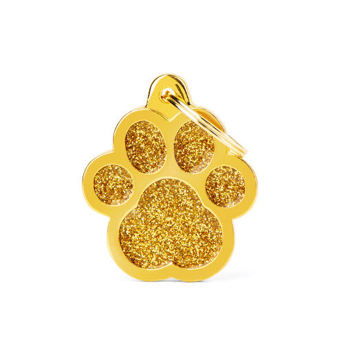 My Family - Brillance Patte Doré - Médaille d'Identité pour Chiens