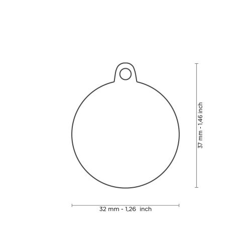 My Family - Patte Encerclée Brillance Mat Chrome - Médaille d'Identité pour Chiens
