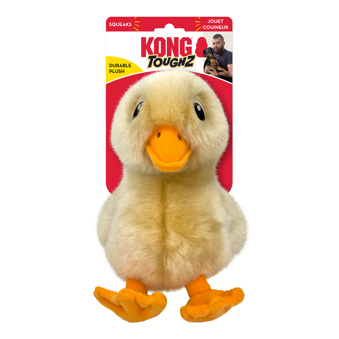 Kong - Toughz Canard - Jouet en Peluche avec Couineur pour Chiens