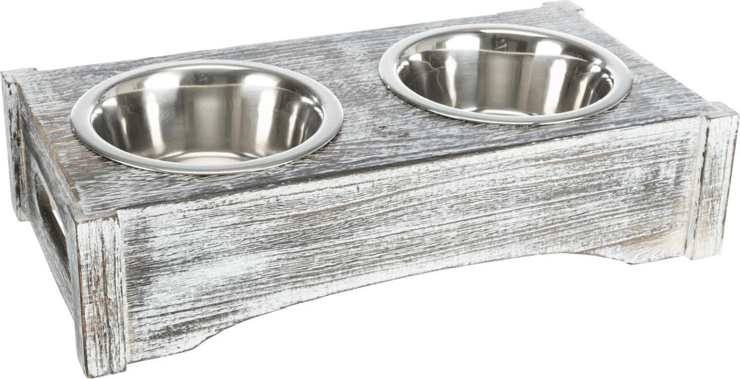 TRIXIE Bol Inox/Support Bois 2x0.75L