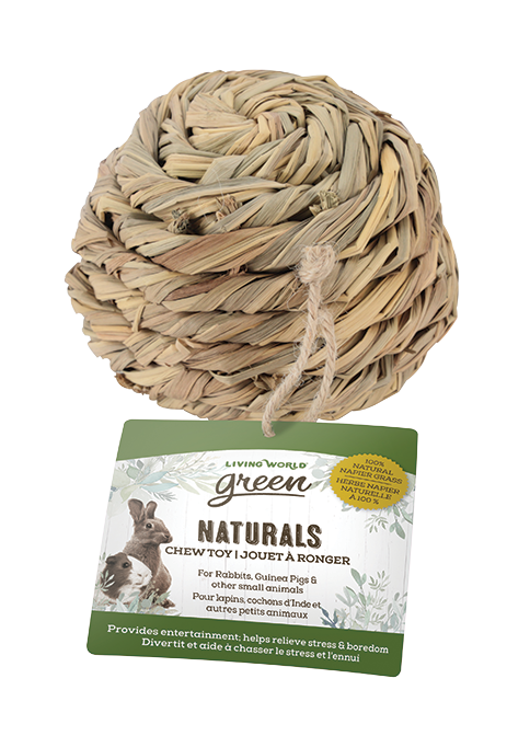 Living World Green - Balle à Ronger Naturals en Herbe Napier - Jouet pour Rongeurs