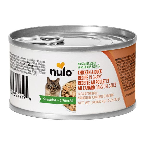 Nulo Freestyle - Chat & Chaton Poulet et Canard Éffilochés en Sauce - Nourriture Humide Sans Grains pour Chats
