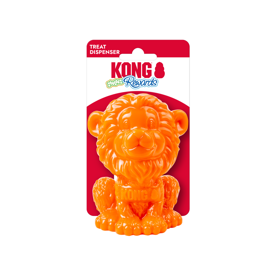 Kong - Rewards Zoolooz Lion - Jouet Distributeur de Friandises pour Chiens