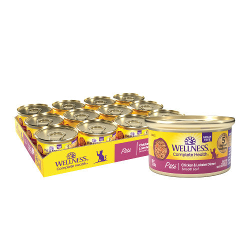 Wellness Complete Health - Chat Pâté de Poulet et Homard - Nourriture Humide Sans Grains pour Chats