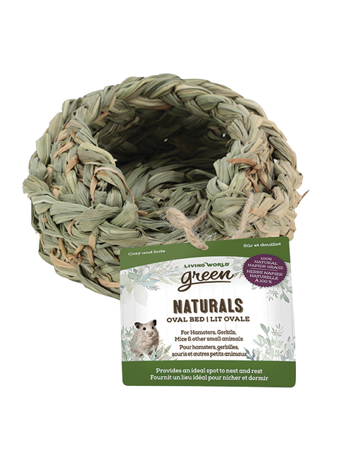 Living World Green - Lit Ovale Naturals en Herbe Napier - Lit pour Rongeurs