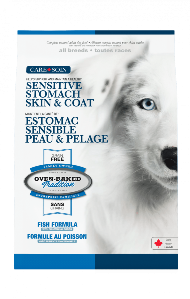 Oven-Baked Tradition - Chien Soin Estomac Sensible et Peau & Pelage Poisson - Nourriture Sèche Sans Grains pour Chiens