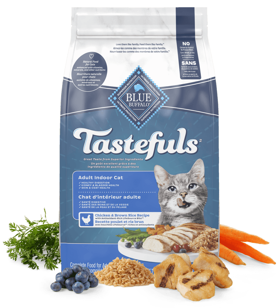 Blue Tastefuls - Poulet et Riz Brun - Nourriture Sèche pour Chats Adultes d'Intérieur