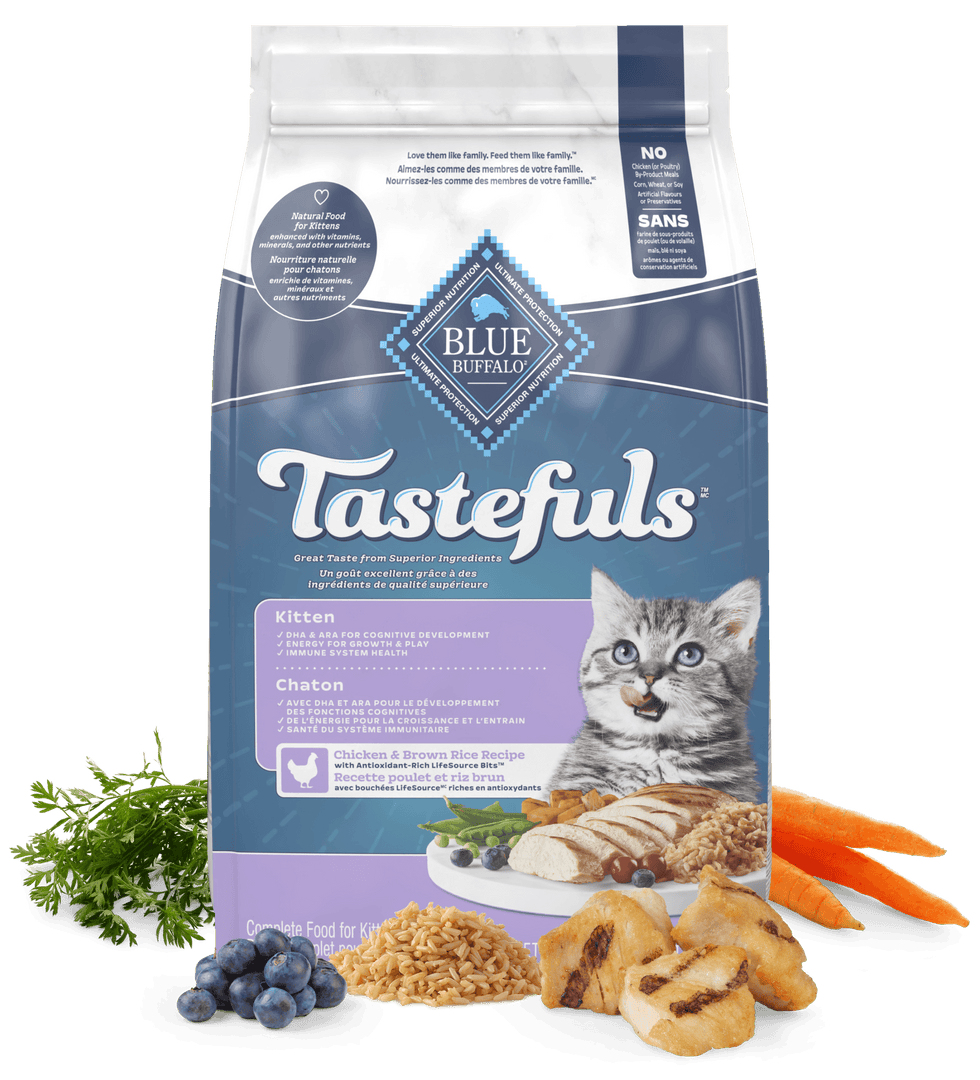 Blue Tastefuls - Poulet et Riz Brun - Nourriture Sèche pour Chatons