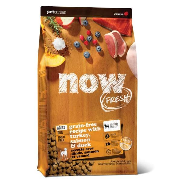 Petcurean Now Fresh - Dinde, Saumon et Canard - Nourriture Sèche Sans Grains pour Chiens Adultes