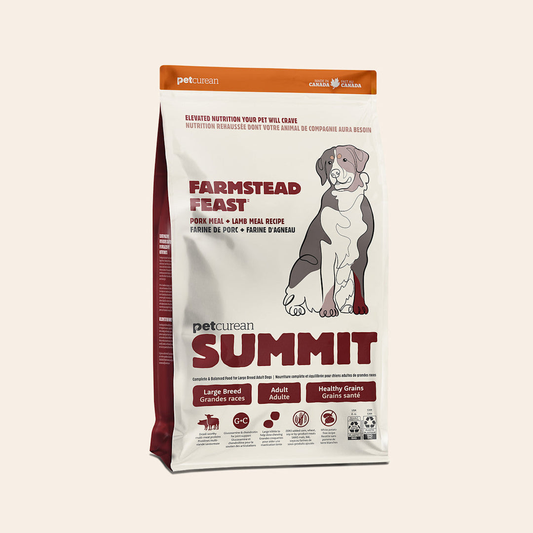Petcurean Summit - Farmstead Feast, Agneau - Nourriture Sèche avec Grains Santé pour Chiens Adultes de Grandes Races