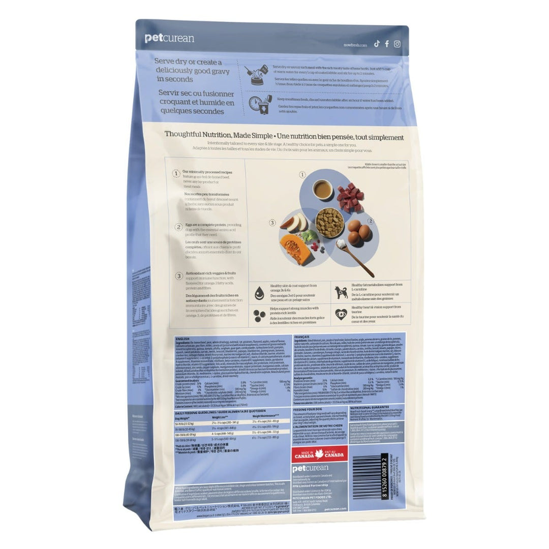 Petcurean Now Fresh Good Gravy - Boeuf - Nourriture Sèche avec Grains Anciens pour Chiens de Grandes Races