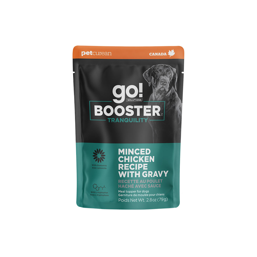 Petcurean Go! Solutions Booster - Chien Tranquilité, Poulet Haché avec Sauce - Garniture de Moulée pour Chiens