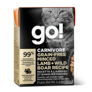 Petcurean Go! Solutions Carnivore - Chat Agneau et Sanglier Haché - Nourriture Humide Sans Grains pour Chats en Tetra Pak