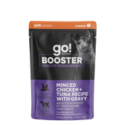 Petcurean Go! Solutions Booster - Chat Contrôle du Poids, Poulet et Thon Hachés avec Sauce - Nourriture Humide Sans Grains pour Chats