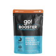 Petcurean Go! Solutions Booster - Chat Santé Digestive, Poulet et Canard Hachés avec Sauce - Nourriture Humide Sans Grains pour Chats