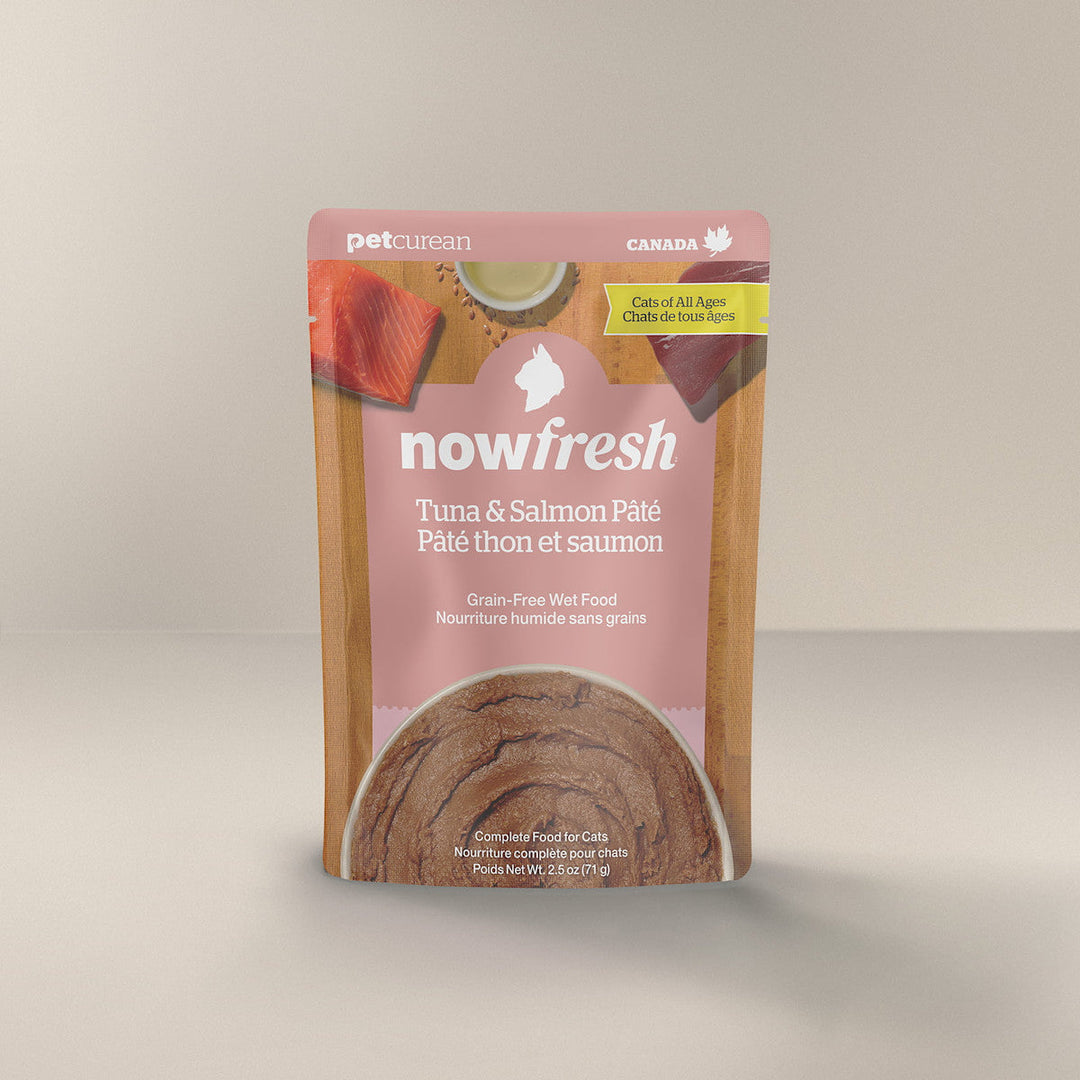 Petcurean Now Fresh - Pâté Thon et Saumon - Nourriture Humide Sans Grains pour Chats en Sachet