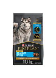 Purina Pro Plan - Bouchées Poulet et Riz - Nourriture Sèche pour Chiens de Grandes Races 7+ Ans