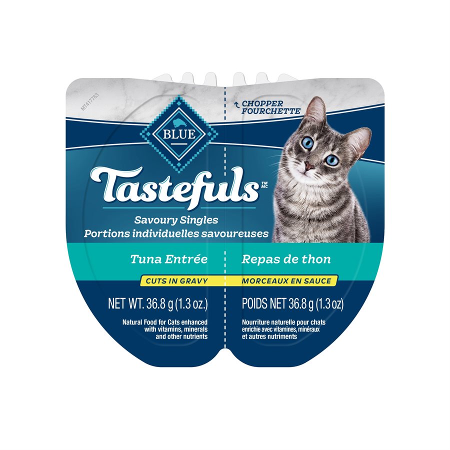 Blue Buffalo Spoonless Singles - Chat Adulte Pâté de Thon - Nourriture Humide pour Chats Sans Cuillière