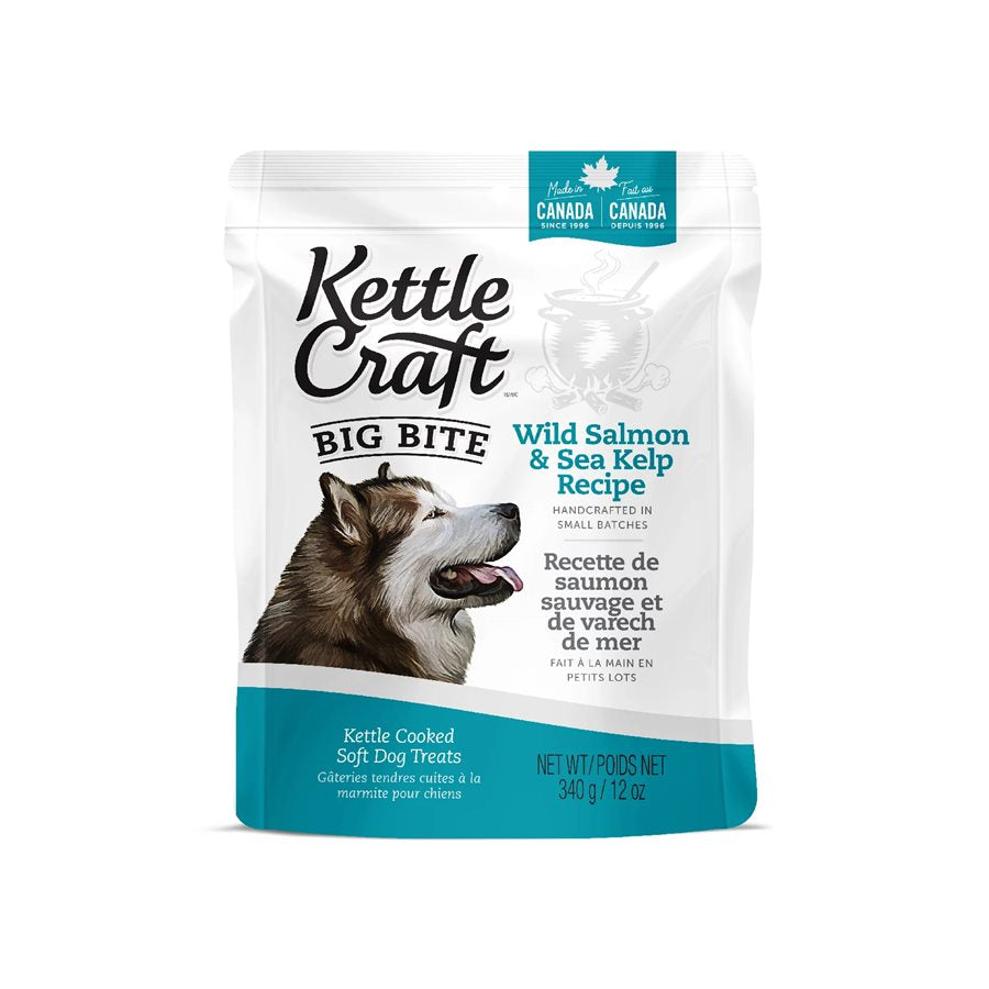 Kettle Craft - Grandes Bouchées Saumon Sauvage et Varech de Mer - Gâteries Tendres pour Chiens