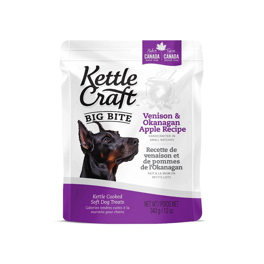 Kettle Craft - Grandes Bouchées Venaison et Pommes de l'Okanagan - Gâteries Tendres pour Chiens