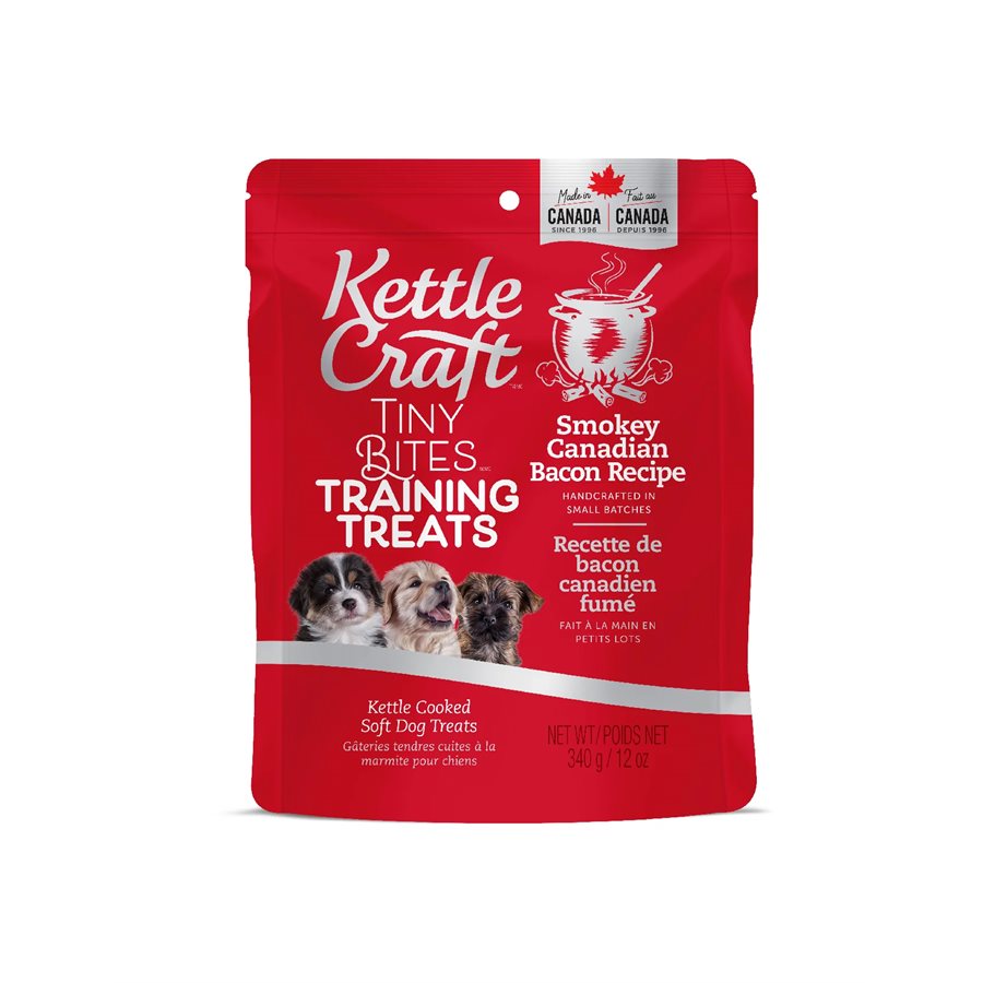 Kettle Craft - Grandes Bouchées Bacon Canadienne Fumé - Gâteries d'Entraînement Tendres pour Chiens