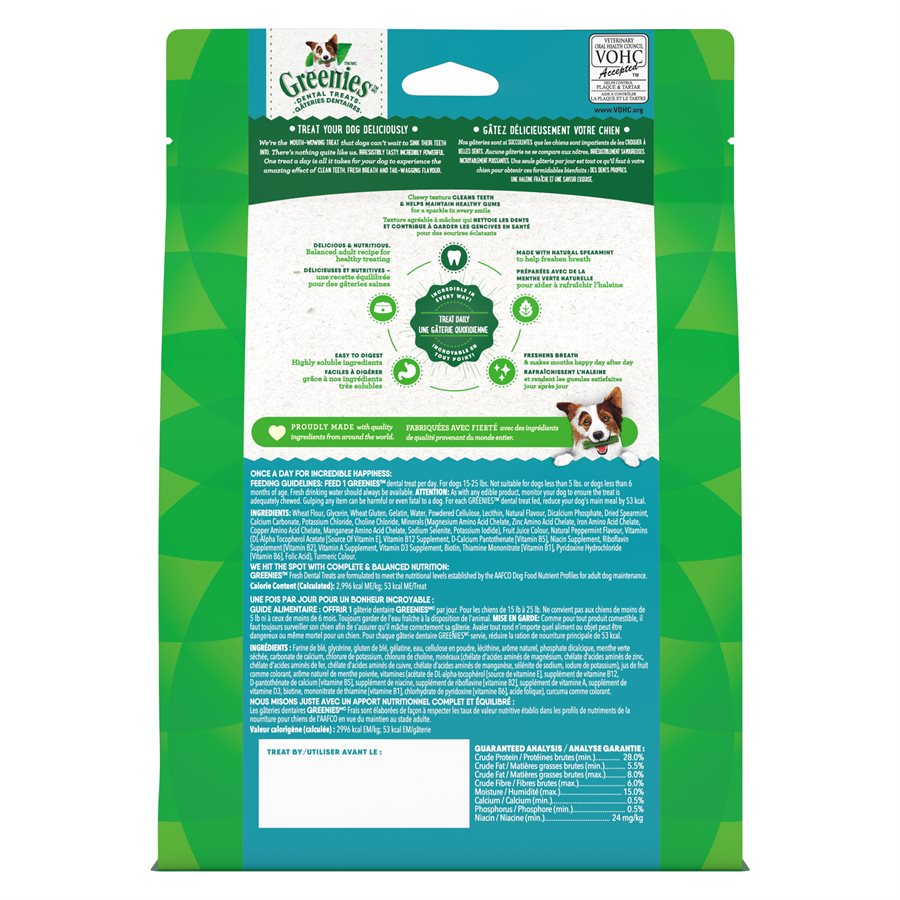 Greenies Menthe - Petite - Gâteries Dentaires pour Chiens