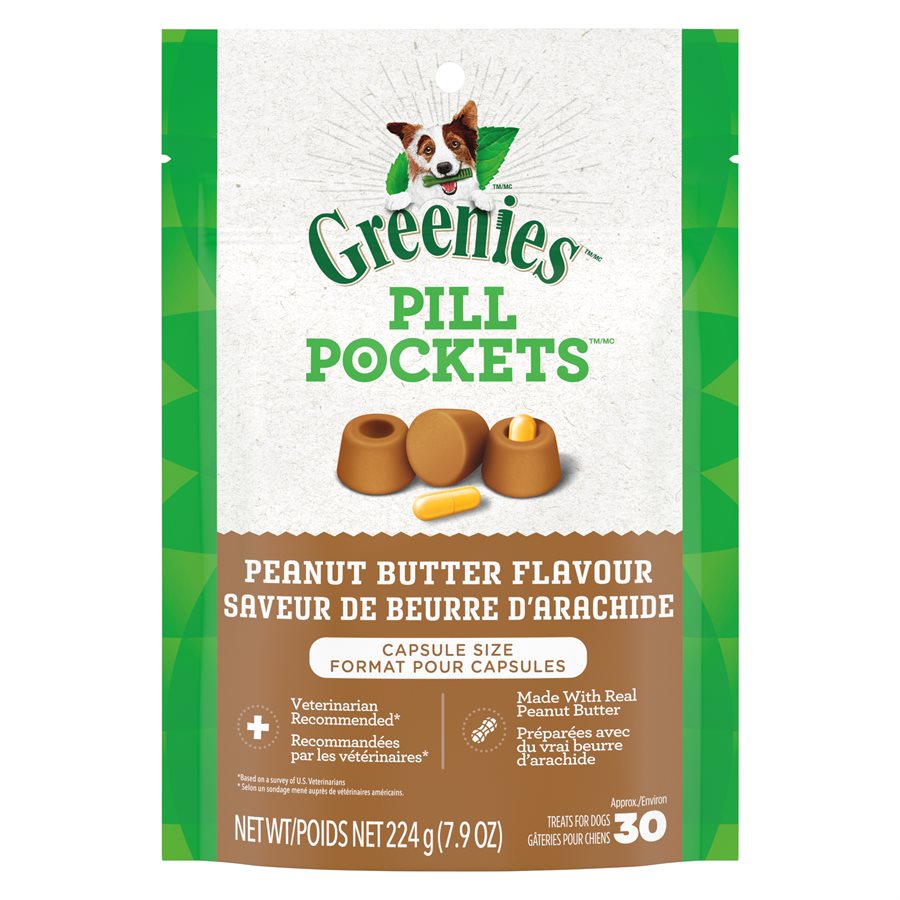 Greenies Pill Pockets - Saveur de Beurre d'Arachide - Gâteries Cache-Pilule pour Chiens