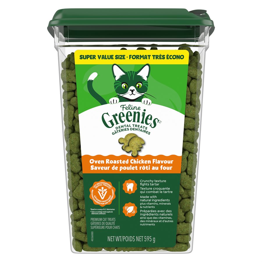 Greenies Feline - Saveur de Poulet Rôti au Four - Gâteries Dentaires pour Chats