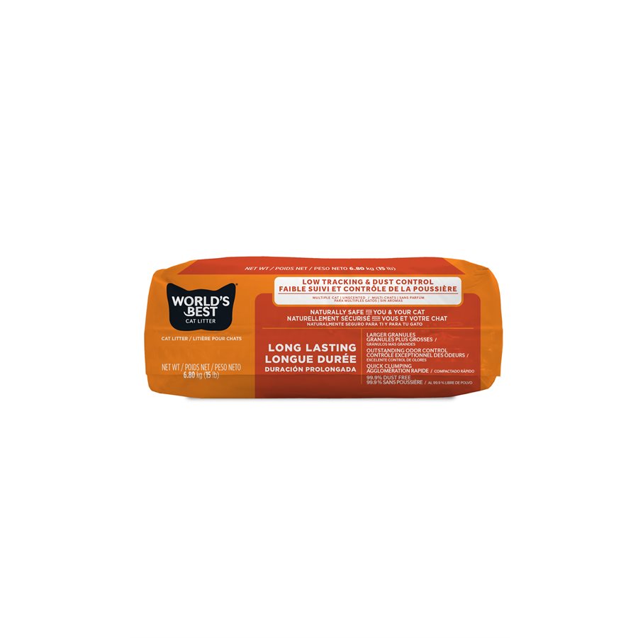 World's Best - Multi-ChatsSans Parfum - Litière Agglomérante Naturelle de Maïs à Faible Dispersion et Contrôle de la Poussière pour Chats