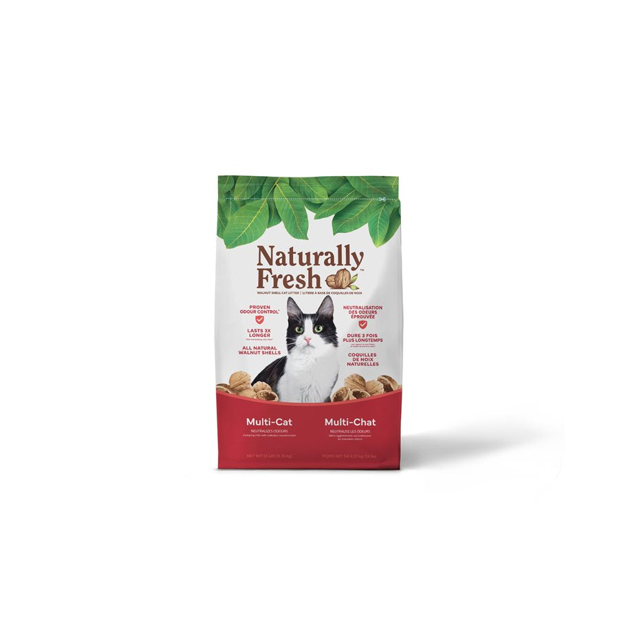 Naturally Fresh - Multi-Chats- Litière Naturelle Biodégradable à Base de Noyer, Agglomérante Rapide pour ChatsMultiples