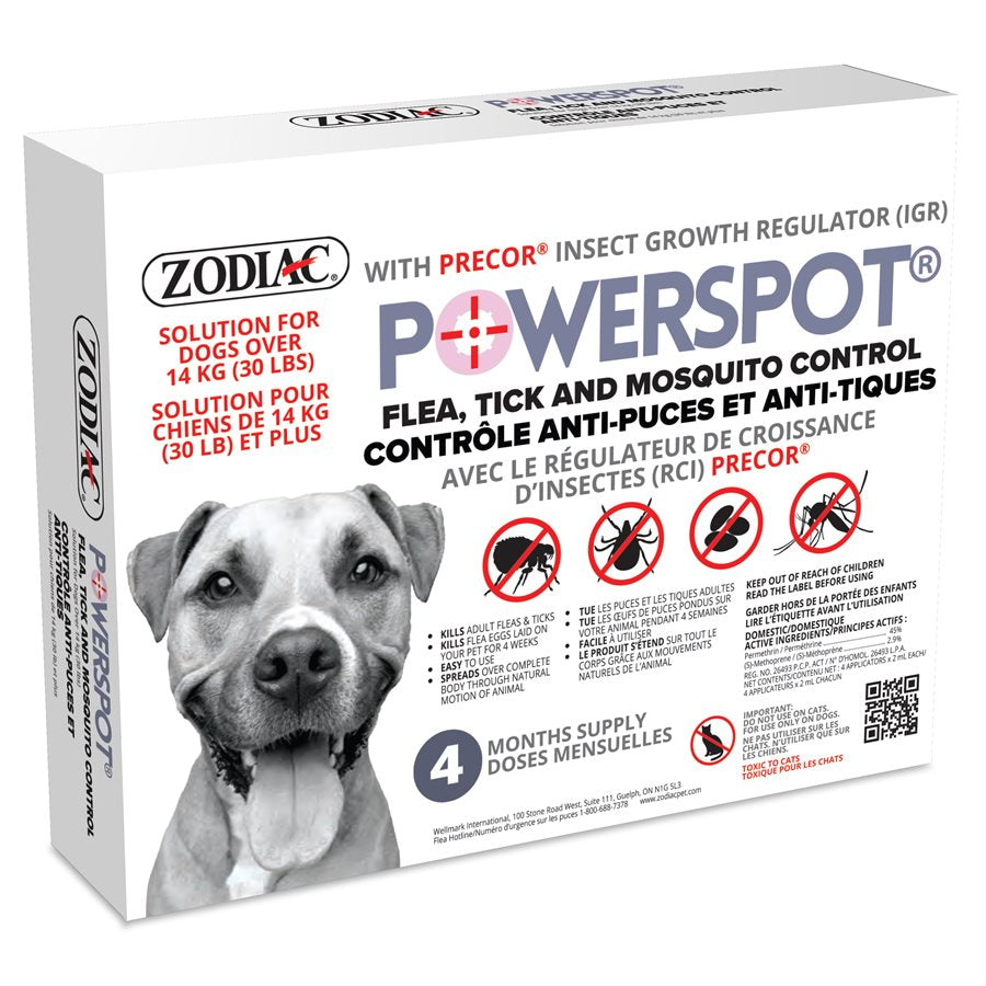 Zodiac - PowerSpot Contre les Puces et Tiques - Traitement Topique pour Chiens