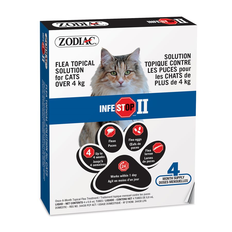 Zodiac - Infestop II Contre les Puces - Traitement Topique pour Chats