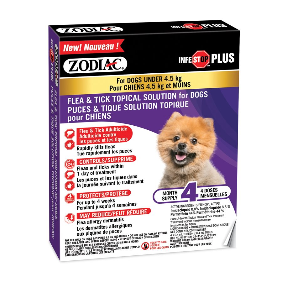 Zodiac - Infestop Plus Contre les Puces et Tiques - Traitement Topique pour Chiens
