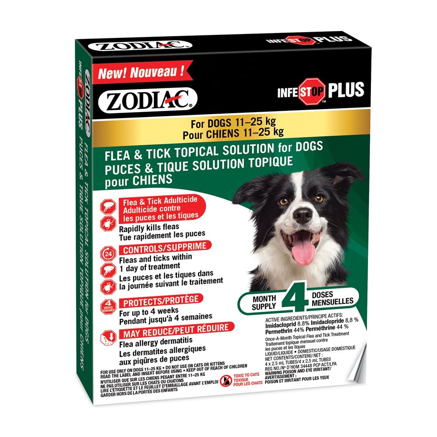 Zodiac - Infestop Plus Contre les Puces et Tiques - Traitement Topique pour Chiens