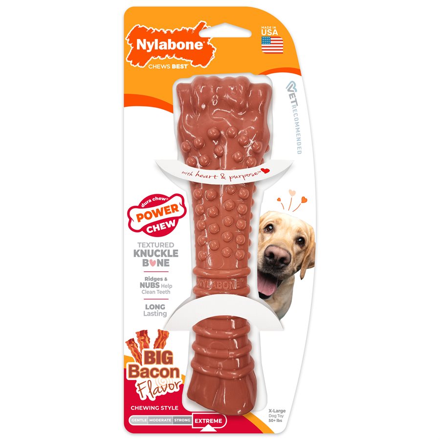 Nylabone - Os Durable Saveur de Bacon - Jouet à Mâcher pour Chiens