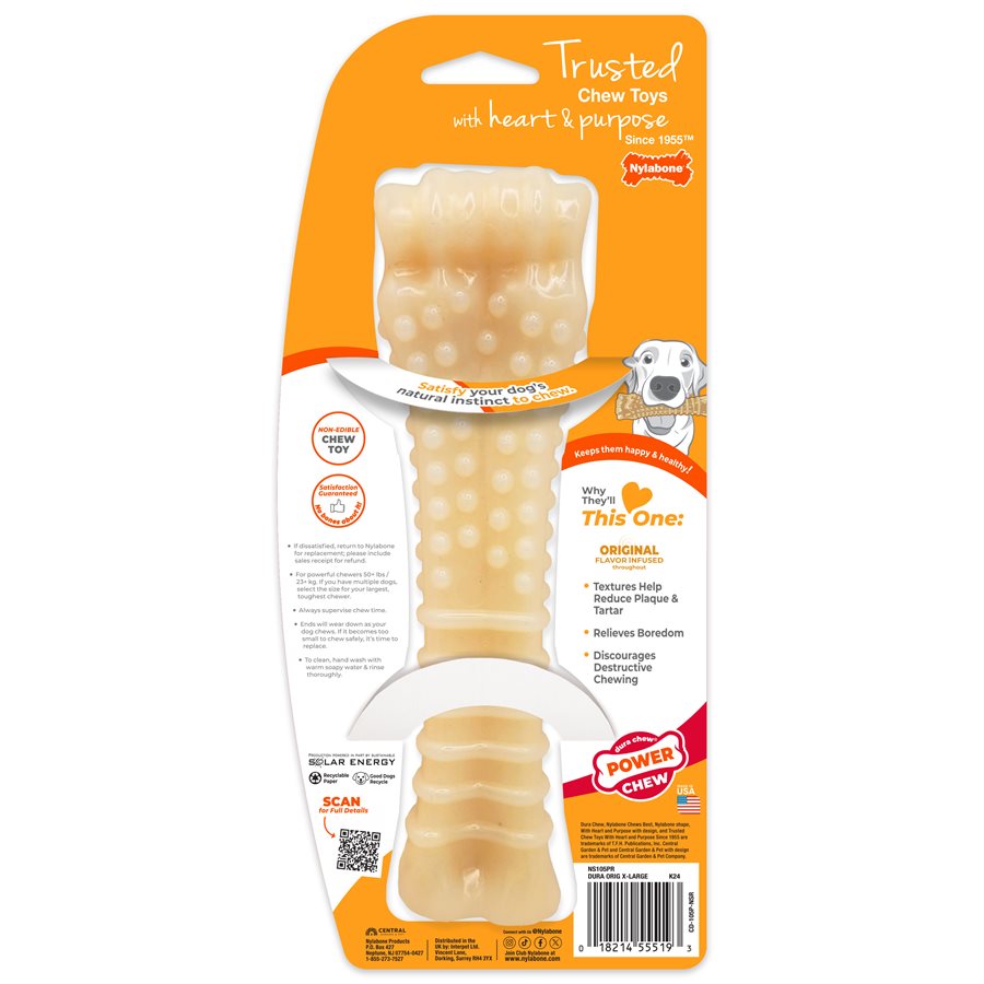 Nylabone - Os Durable Saveur Original - Jouet à Mâcher pour Chiens