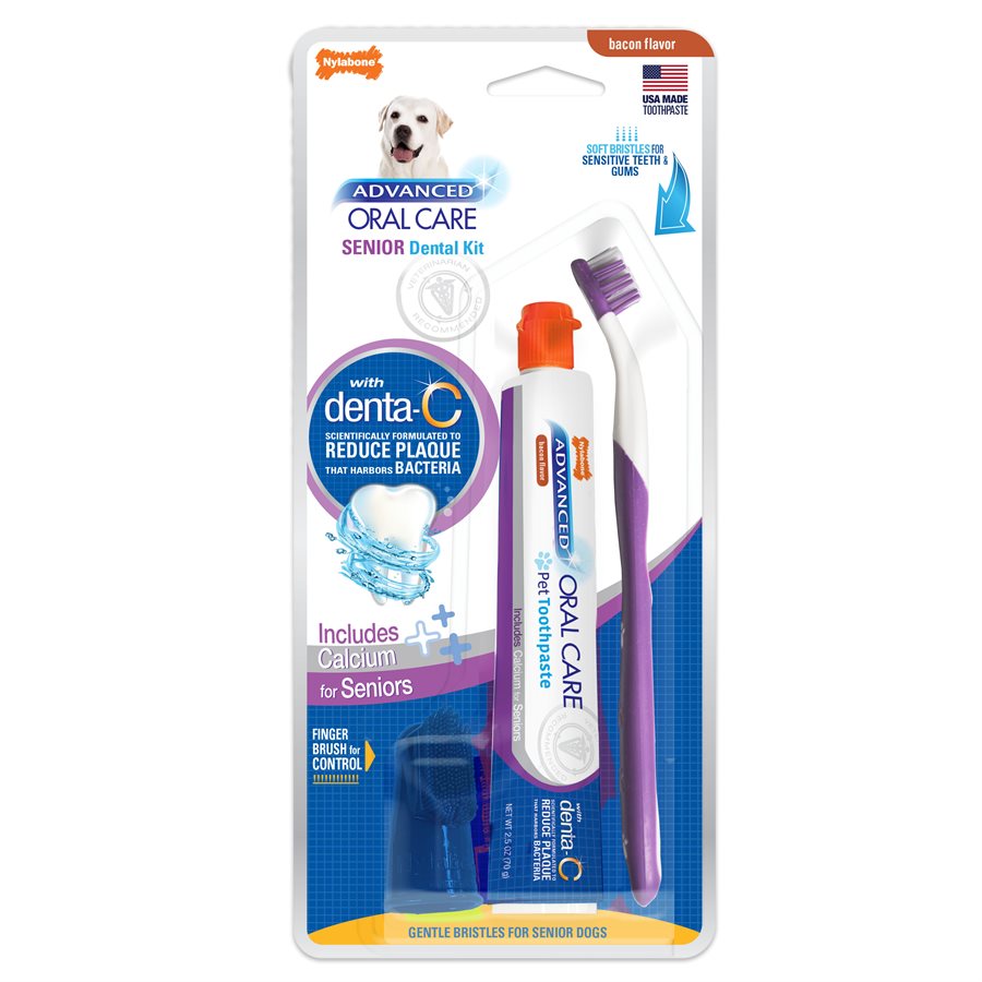 Nylabone - Trousse de Soins Bucco-Dentaires Avancés pour Chiens Âgés de Petite Race - Soin pour Chiens