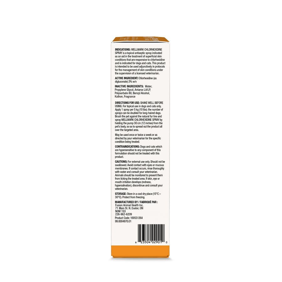 Wellmark - Vaporisateur à la Chlorhexidine - Soin pour Chiens et Chats