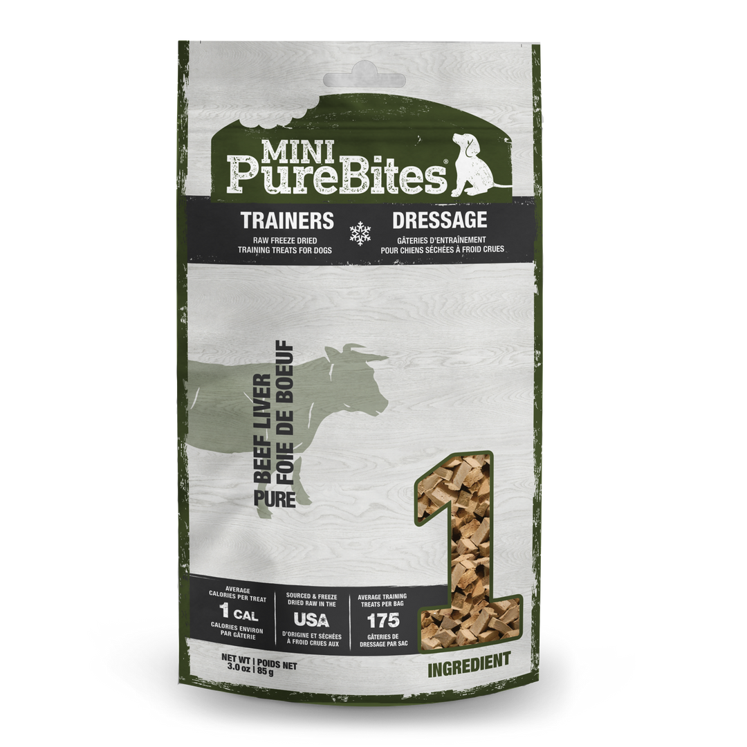 Mini PureBites - Foie de Boeuf - Gâteries d'Entraînement Lyophilisées pour Chiens
