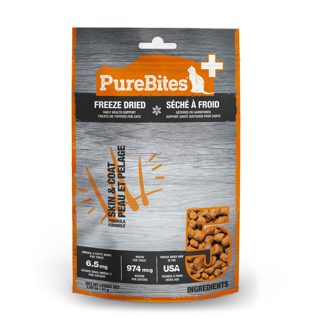 PureBites - Peau et Pelage - Gâteries ou Garnitures Lyophilisées pour Chats
