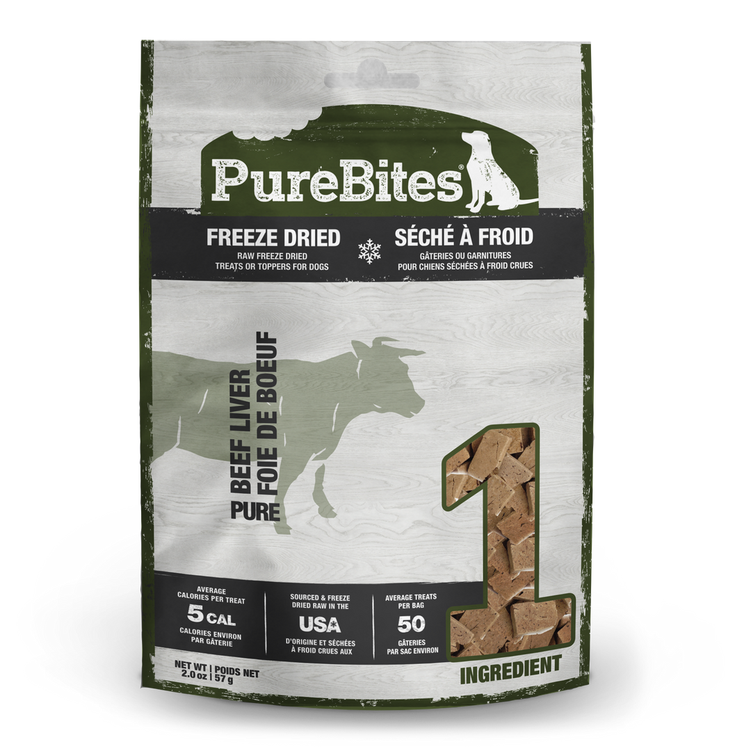 PureBites - Foie de Boeuf - Gâteries ou Garnitures Lyophilisées pour Chiens