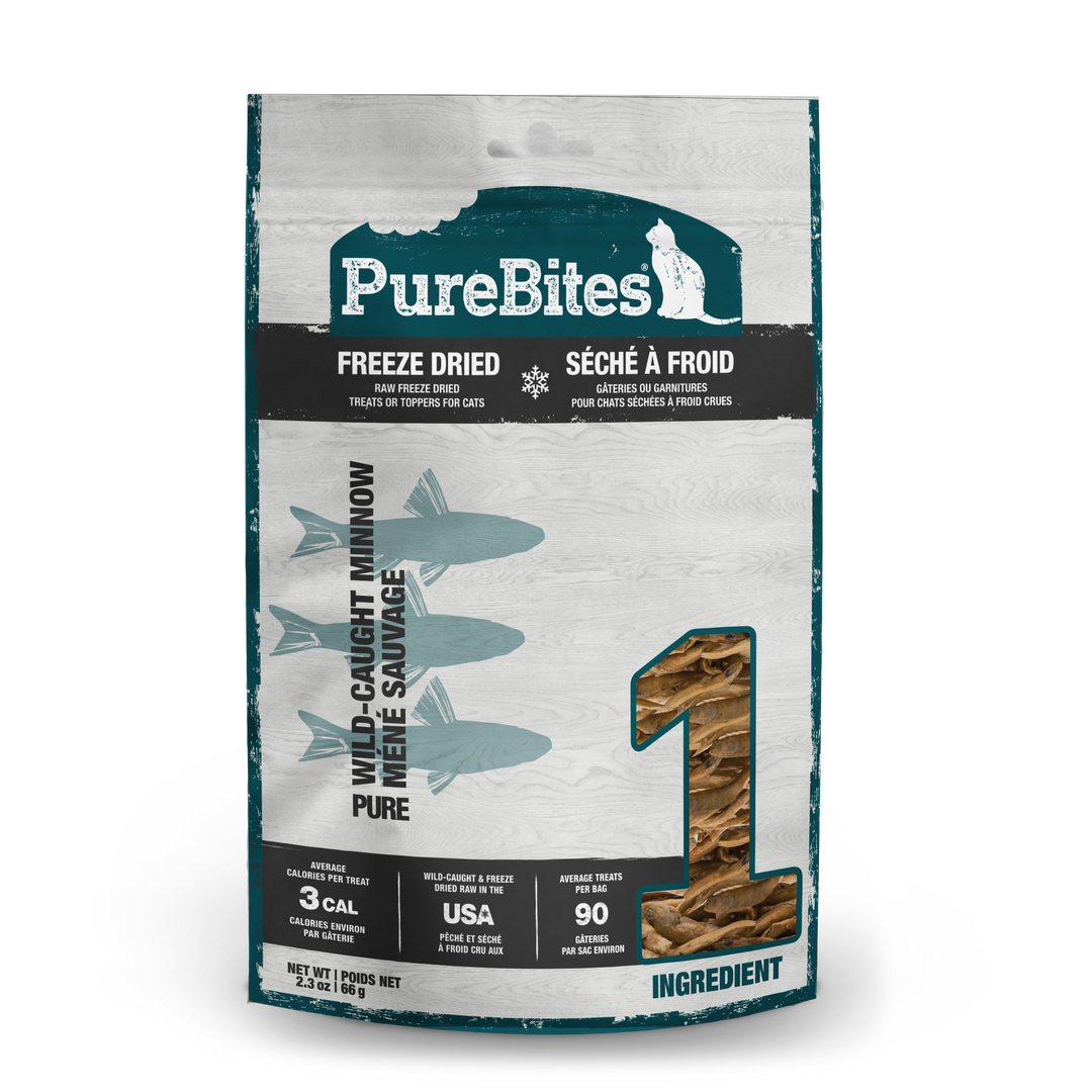 PureBites - Méné Sauvage - Gâteries ou Garnitures Lyophilisées pour Chats